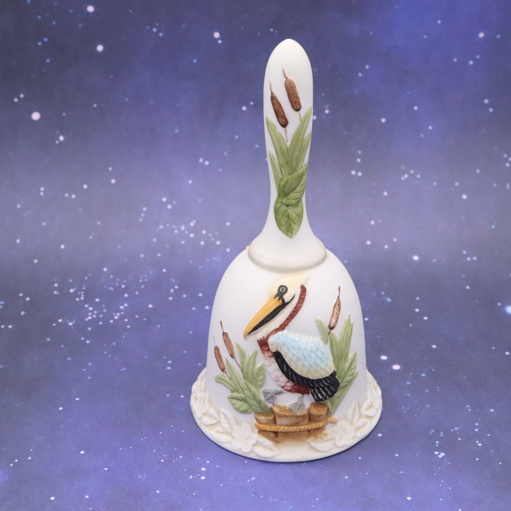 Lefton Pelican Hand Bell Painted Porcelain  1988